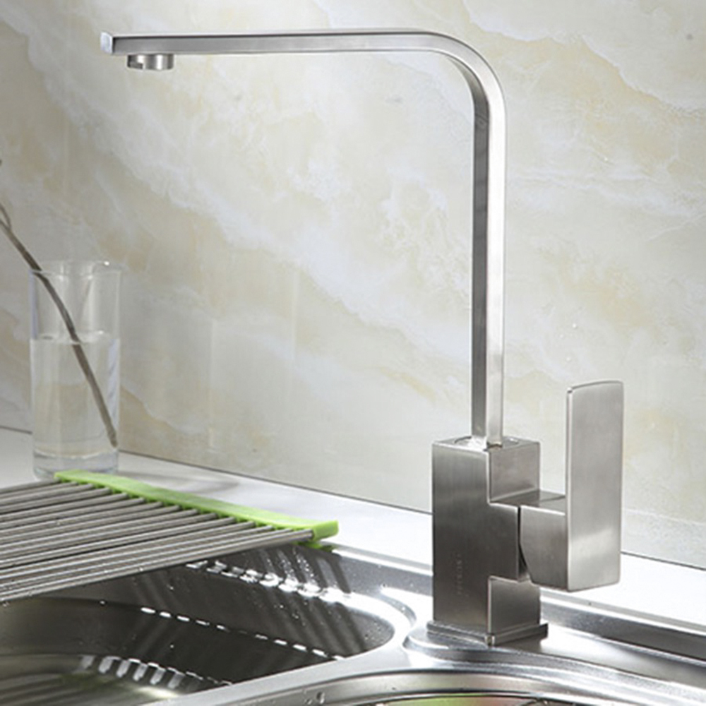 Vòi Rửa Bát Chén Dẹt Nóng Lạnh ABG Inox 304 Cao Cấp, Hai Chế Độ Nóng Lạnh, Xoay 360 Độ, Tặng Kèm Hai Dây Cấp Nóng Và Lạnh -Hàng Chính Hãng