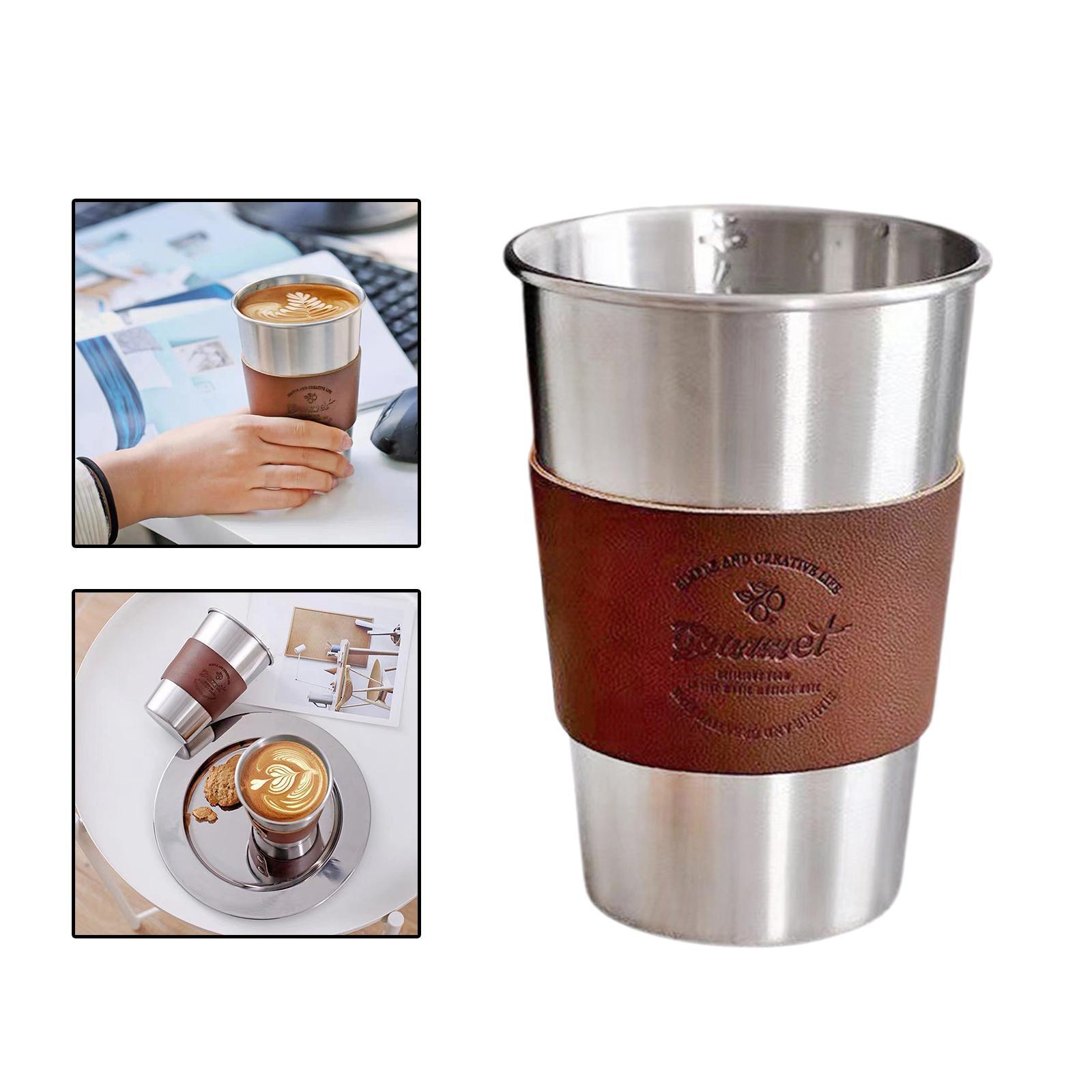 Water Tumblers Drinking Glasses BBQ Beverage Stainless Steel Cup with Sleeve