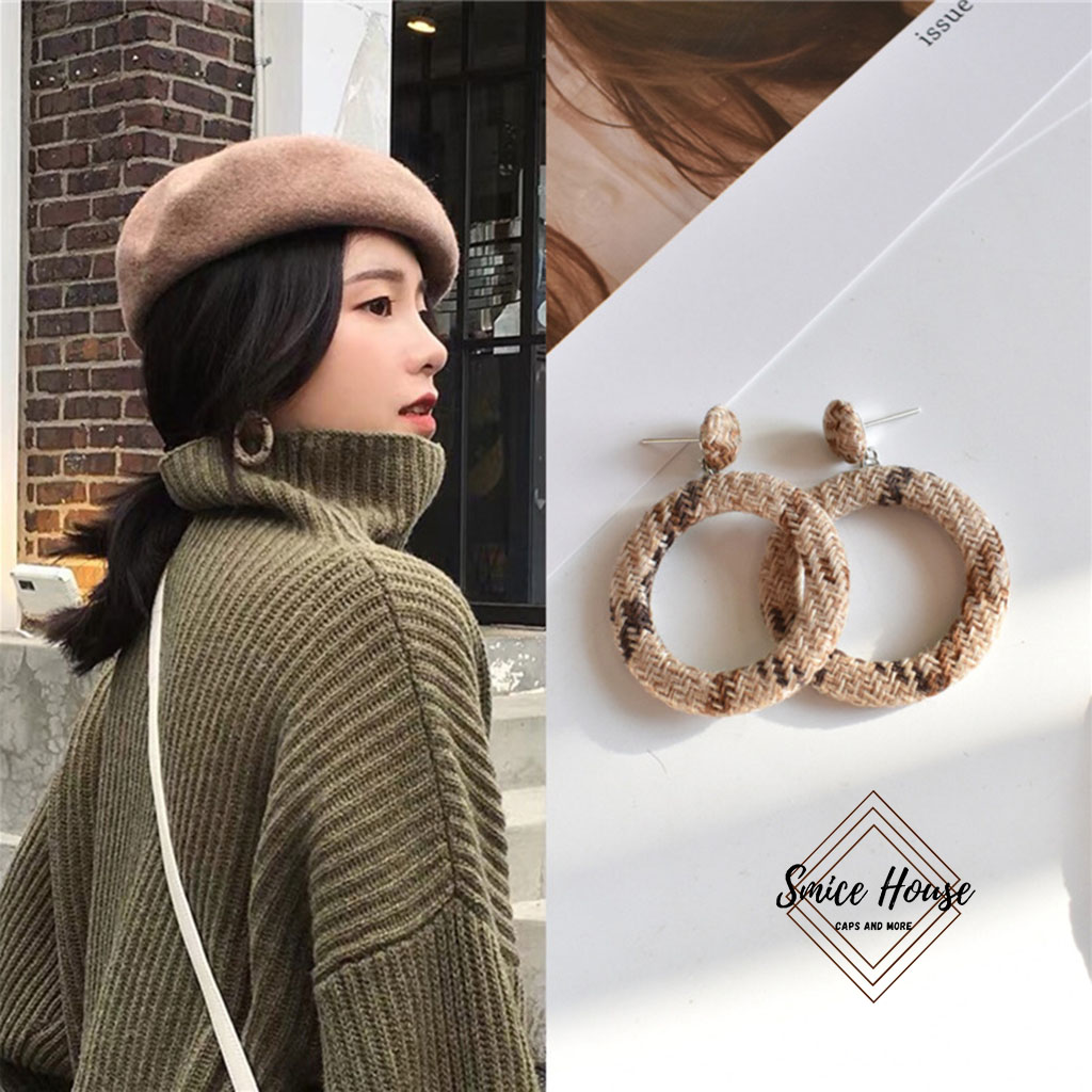 Bông tai cói vintage đi biển/ hoa tai nữ