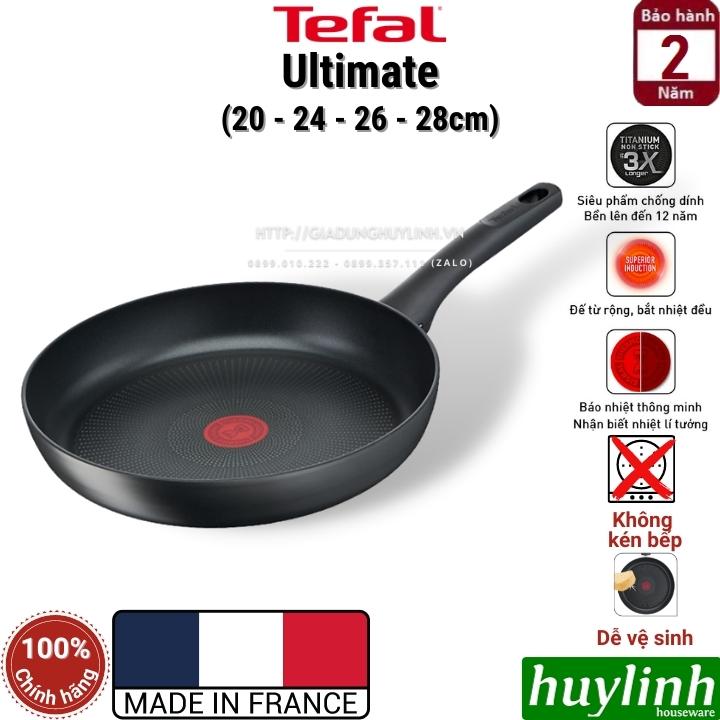 Chảo chiên chống dính đáy từ Tefal Ultimate 20cm - 24cm - 26cm - 28cm dùng cho mọi loại bếp - Sản xuất tại Pháp - Hàng chính hãng