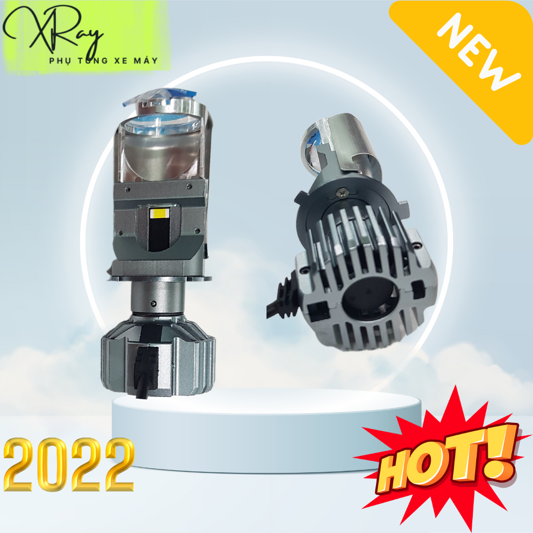 Đèn Pha LED Bi cầu mini T40- 60W chân H4 6000K lắp pha xe máy  Mẫu Mới nhất 2023.