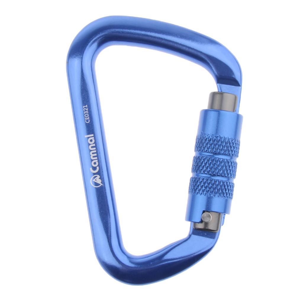 5pcs 28KN Aluminum Climbing D Type Carabiners Snap Auto Locking