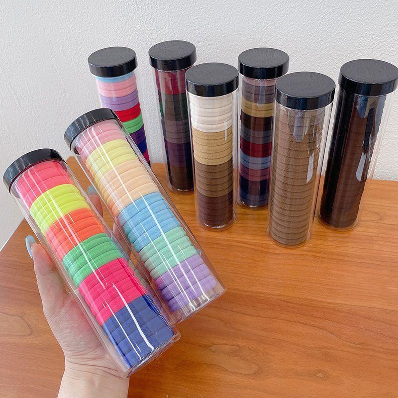 Set 20 dây buộc tóc co giãn màu trơn phong cách Hàn Quốc thời trang cho nữ