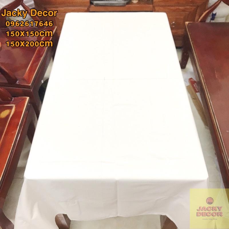 Khăn trải bàn trắng 150x150cm, 150x200cm VẢI COTTON LỊCH SỰ, SANG TRỌNG - HÀNG ĐẸP