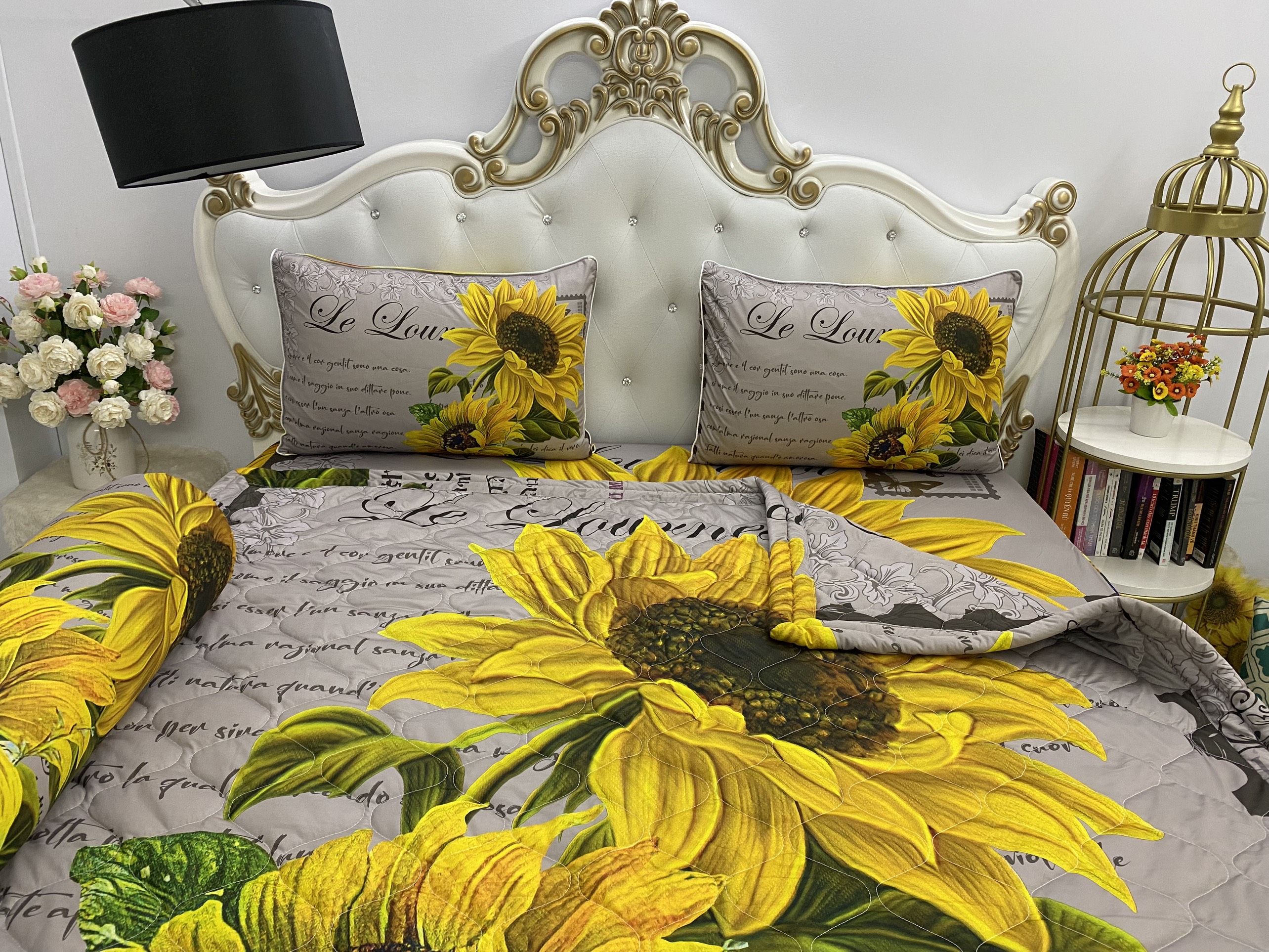 Bộ Drap mền gối thun Ý 5D Cao Cấp , mát lạnh, thấm hút tốt.