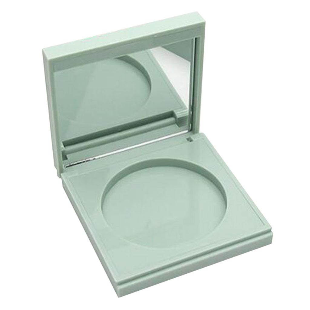 Empty Pressed Powder Case Makeup Blusher Cosmetic Container w/ Mirror
