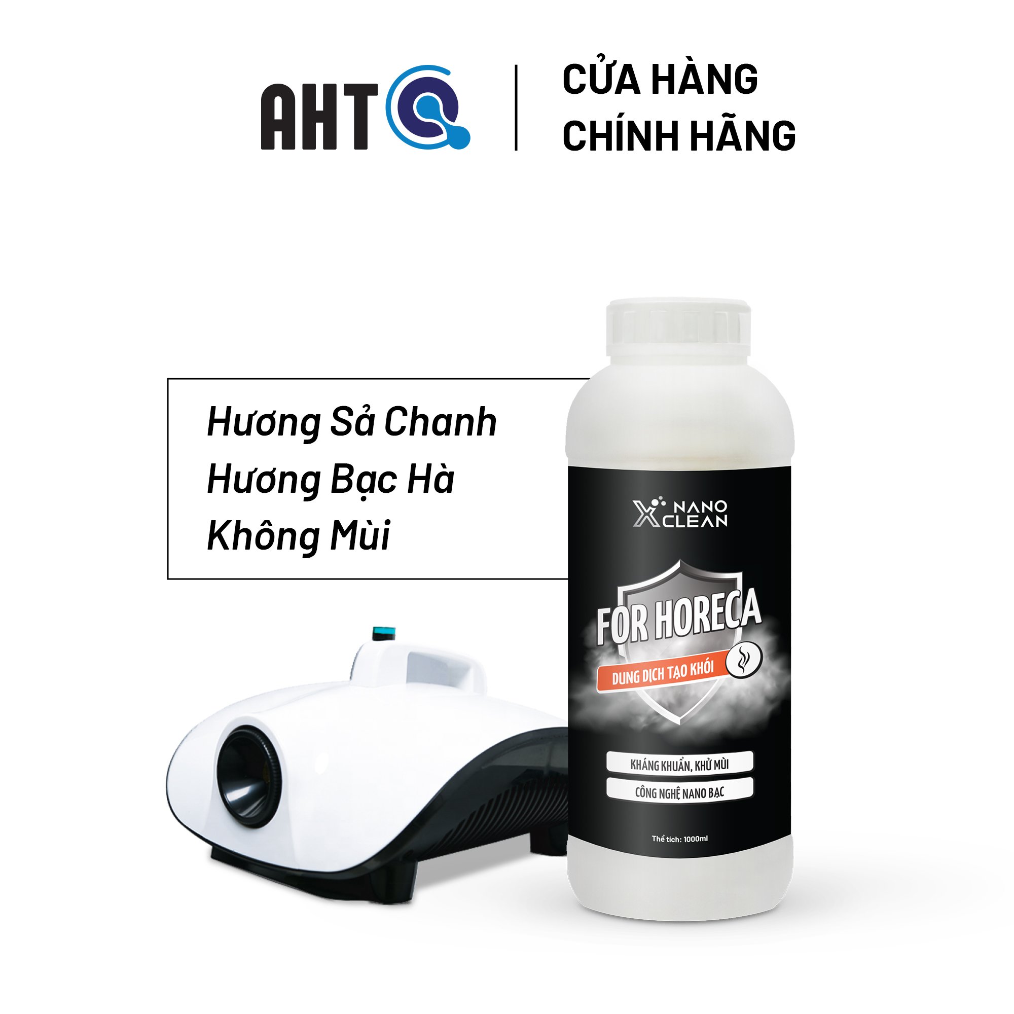 Dung Dịch Nano Bạc Diệt Khuẩn Dung Dịch Tạo Khói, Phun Khói Nano Xclean For Horeca 1L-Diệt Khuẩn Khử Mùi nhà hàng, karaoke-Nano Bạc AHT Corp (AHTC)