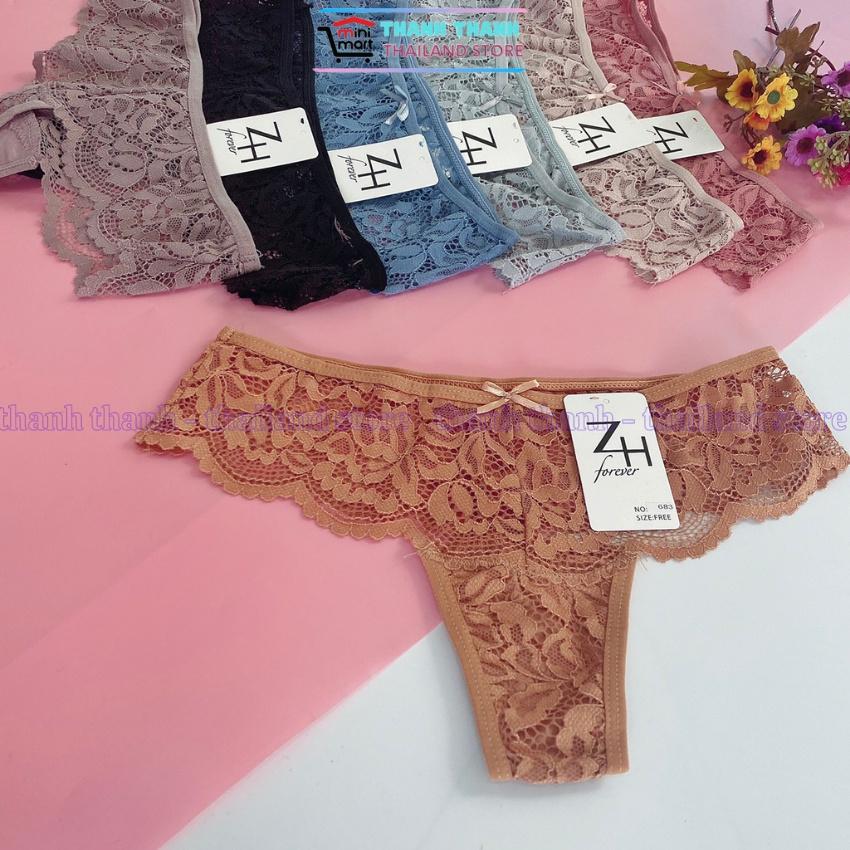Quần lọt khe nữ Thái Lan ZH 683 free size L, chất ren mềm mại, co giản 4 chiều, mặc thoải mái