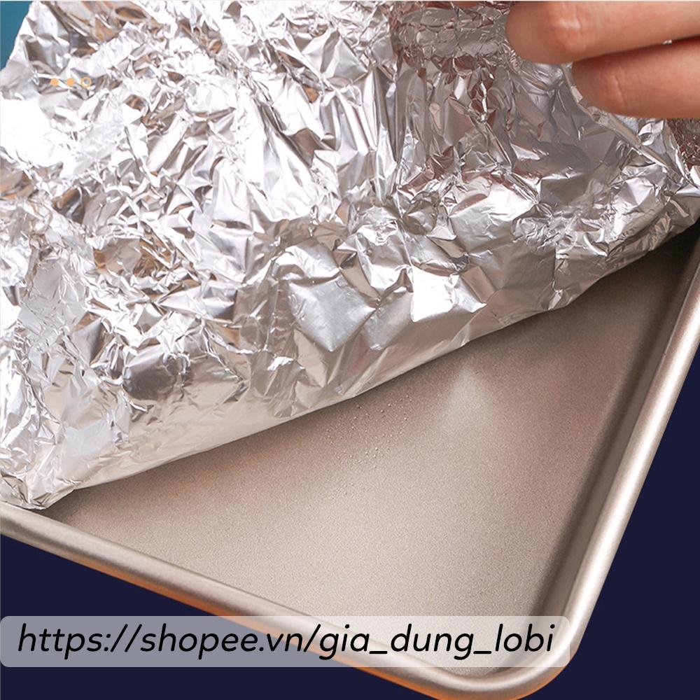 Cuộn giấy bạc bọc thực phẩm KAULUS, giấy bạc nướng nồi chiên không dầu, cuộn màng nhôm nấu ăn khổ 30cm dài 10 mét