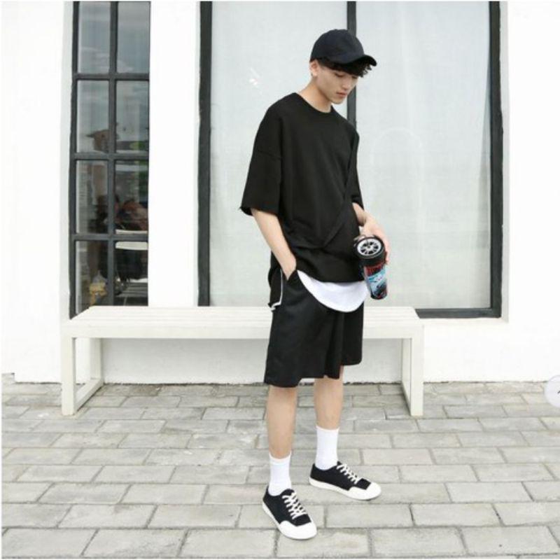 Có Bigsize - Quần short unisex vải dù lụa dãn lên form cực đẹp cực mát túi khóa kéo tiện dụng