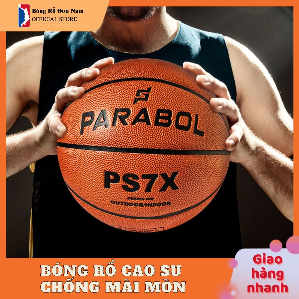 Banh bóng rổ Parabol PS7X - size 7 – Quả bóng rổ da outdoor số 7 – Tặng bộ phụ kiện bơm mini, kim bơm, túi lưới, túi rút