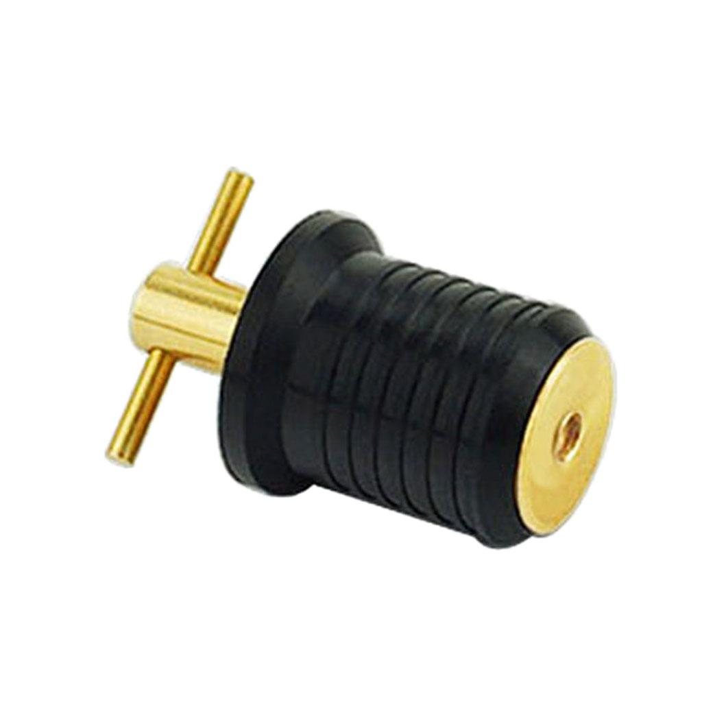 1inch Rubber Brass T-Handle -Turn Plug Hull Livewell Marine Accessories