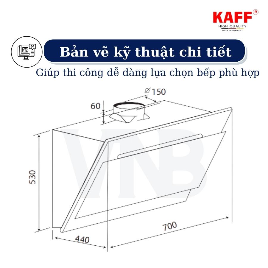 Máy hút mùi kính phẳng dạng TV_cảm ứng 700mm KAFF KF_70LH Tặng bộ lọc than thay thế KAFF _ Hàng Chính Hãng