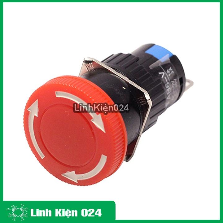 Nút Dừng Khẩn Cấp 16mm LAY16-11ZS 250V 1A 3 Chân 2 Thường Mở 2 Thường Đóng