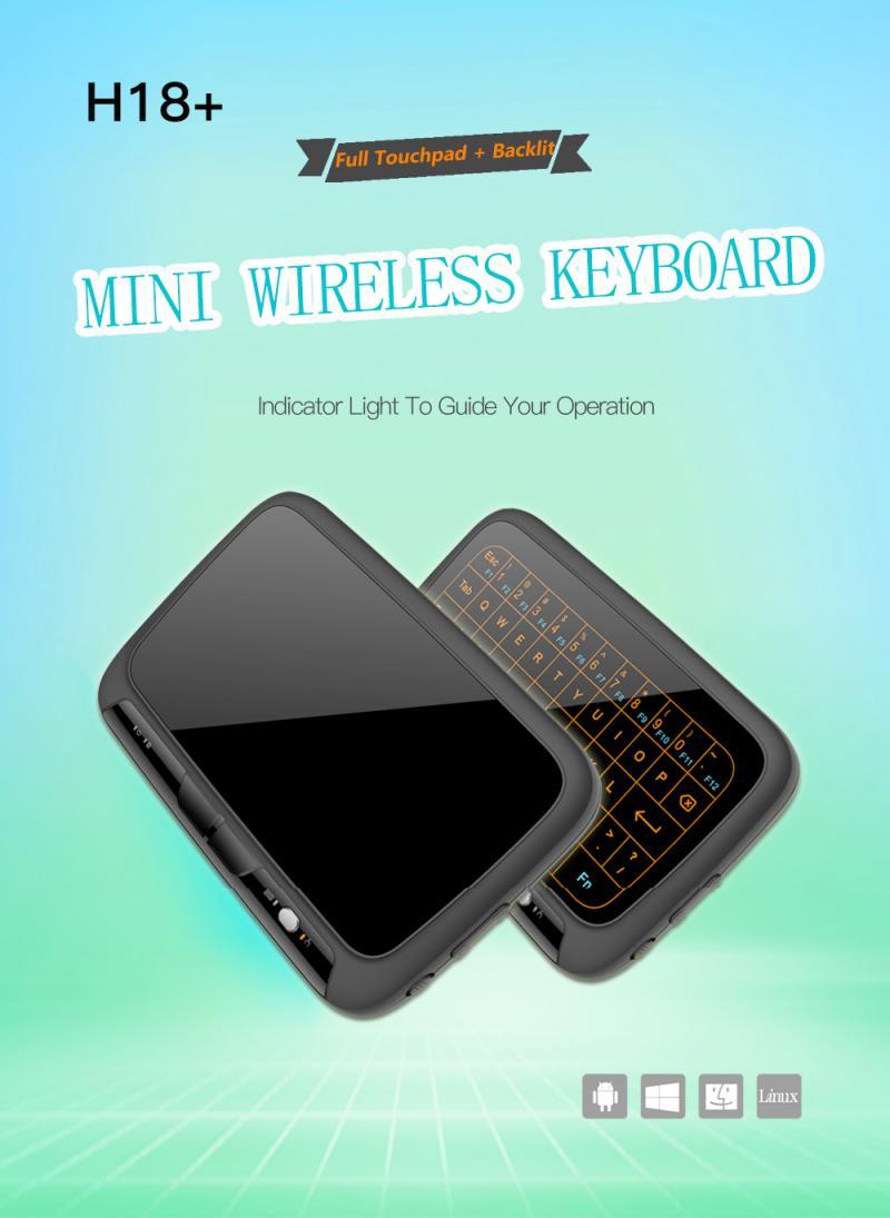 H18 + Tặng Chuột Bàn Phím Mini Cảm Ứng Toàn Màn Hình GFSK 2.4GHz Bàn Phím Bàn Di Chuột Với Chức Năng Đèn Nền Thông Minh tivi PS3