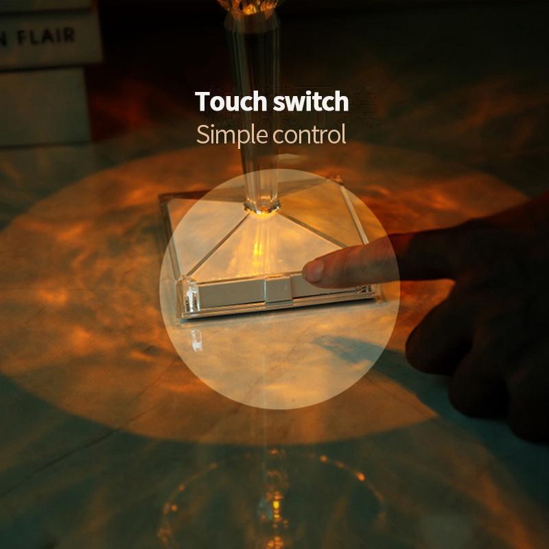 Đèn Led Để Bàn Pha Lê Sạc Usb Trang Trí Phòng Ngủ Độc Đáo