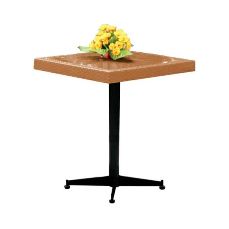 Bàn nhựa đan mây chân trụ sắt cao cấp loại 1