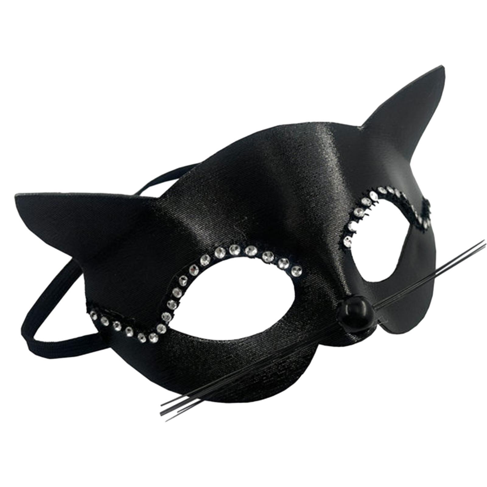 Women Black Cat / Masquerade / Rhinestones Decoration Half Face / Elegant for Fancy Dress Carnival Party Halloween Costume Props
