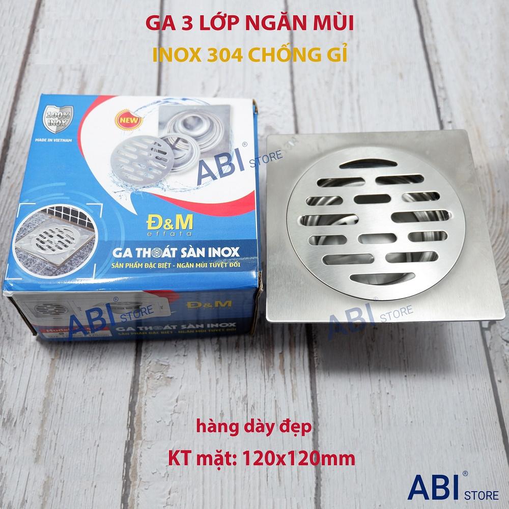 Ga thoát sàn inox 304 chống gỉ 3 lớp, phễu thu nước chống mùi nhà tắm cao cấp d76,d90,d110