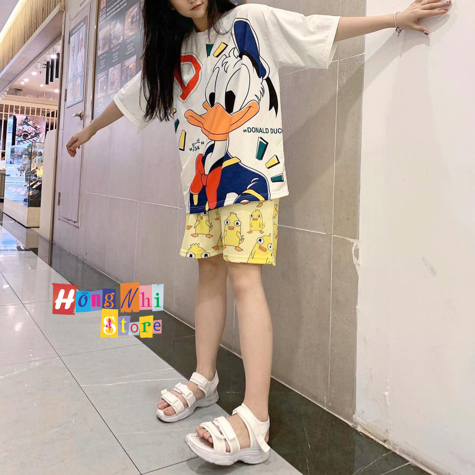 Quần Short Cartoon Unisex Hình Vịt Ducky Momo - Quần Đùi Hoạt Hình Siêu Cute - MM