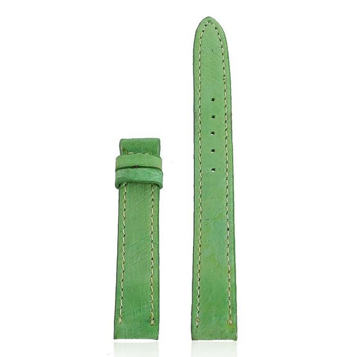 HT8460 - Dây đồng hồ Huy Hoàng da đà điểu da bụng size 12,14 màu xanh lá