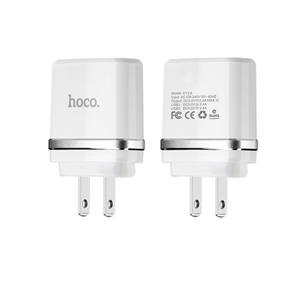 BỘ CÁP VÀ ADAPTER SẠC 2 CỔNG HOCO C12A
