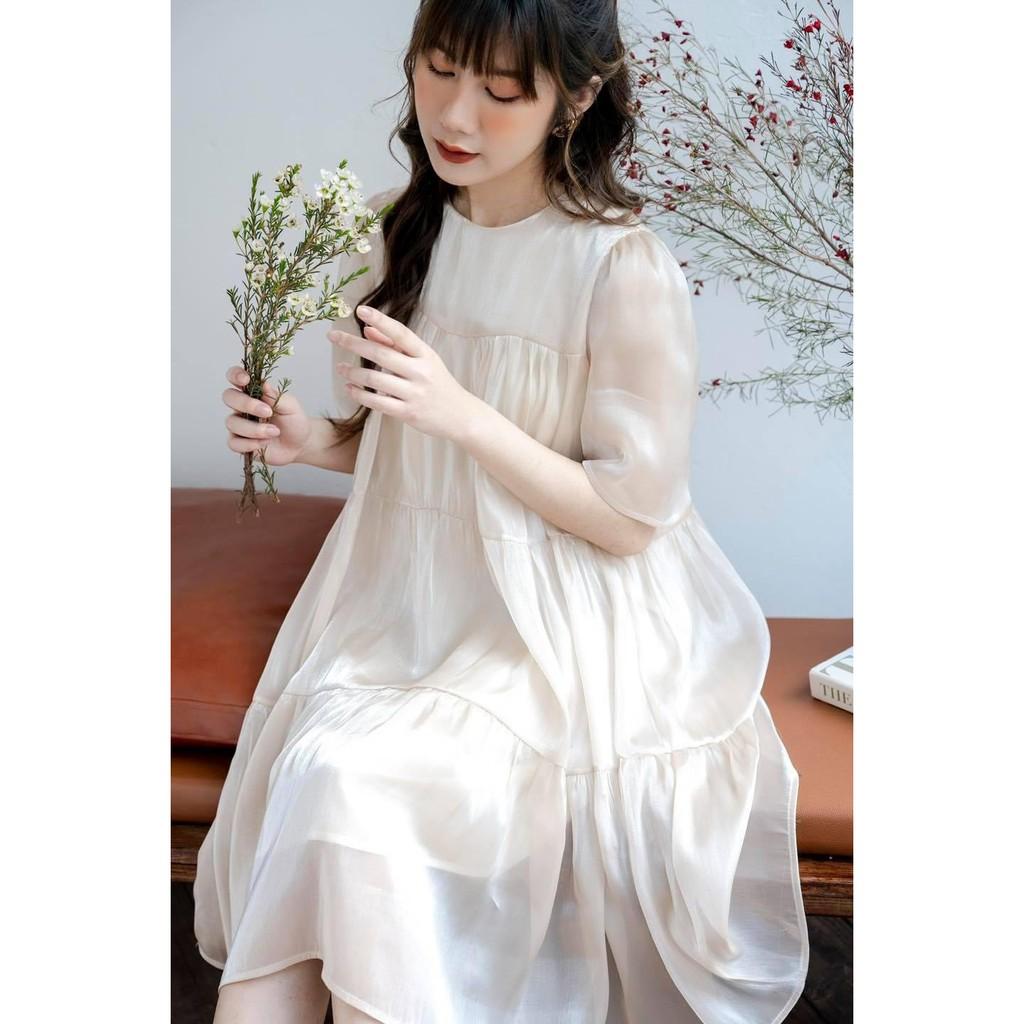 Váy babydoll 3 tầng dáng suông rộng freesize đầm thiết kế nhẹ nhàng tiểu thư, mã V178 Michi House