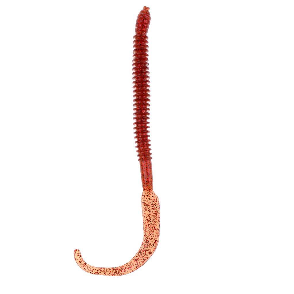 5Pcs Soft Earthworm Worm Lure Fishing Baits Ribbed Body Lures Kit