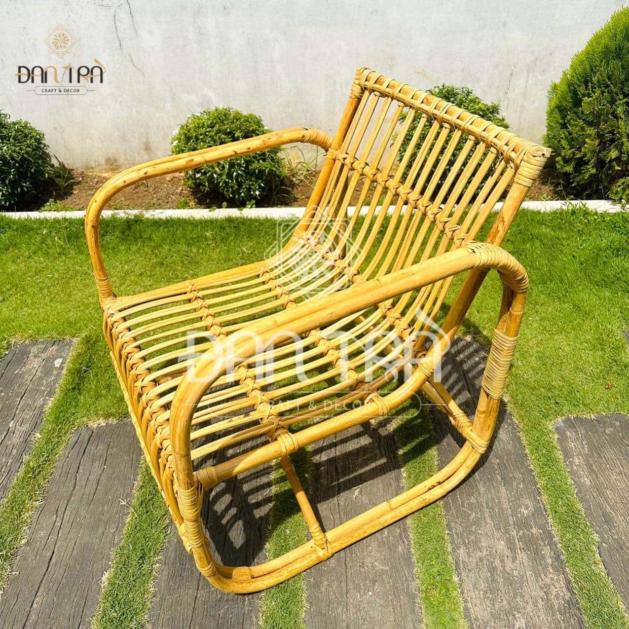 Ghế Mây L Có Quai-Ghế Mây Decor Phòng, Quán Cafe- Ghế Mây Thư Giãn Đọc Sách- Nội Thất Mây Tre Đan Trà