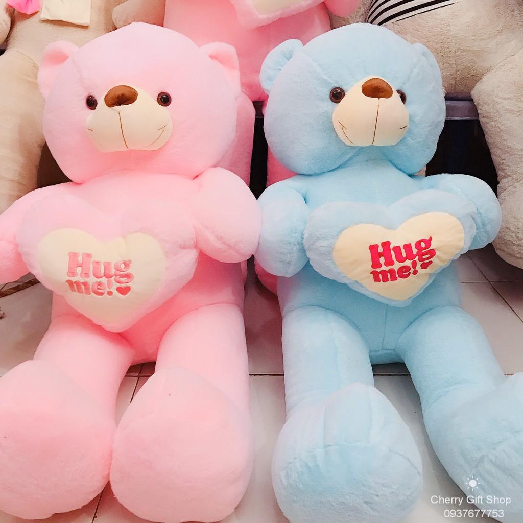 Gấu Bông Teddy Ôm Tim Cao Cấp 1m2 Ảnh Shop Chụp