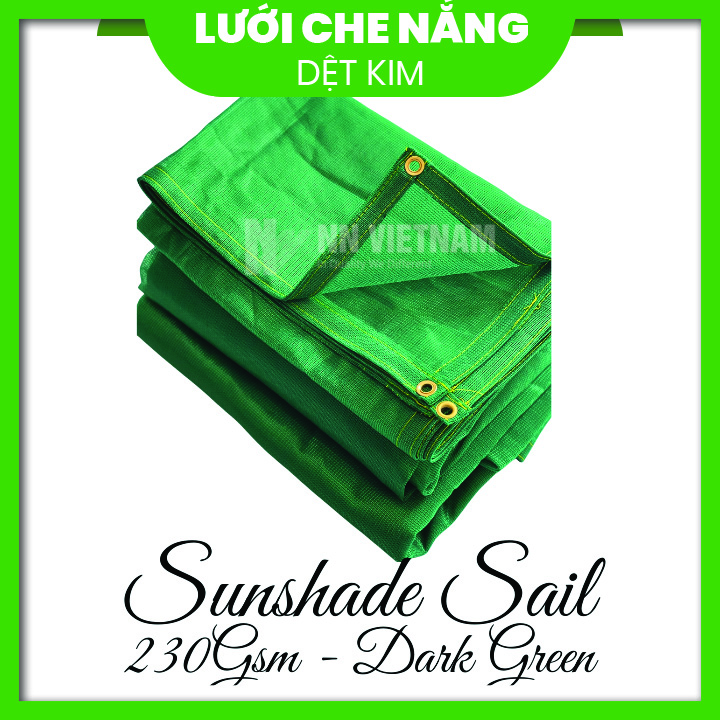 LƯỚI CHE NẮNG 80% MAY VIỀN KHUY SẴN - MÀU XANH - SIZE 3M X 3M