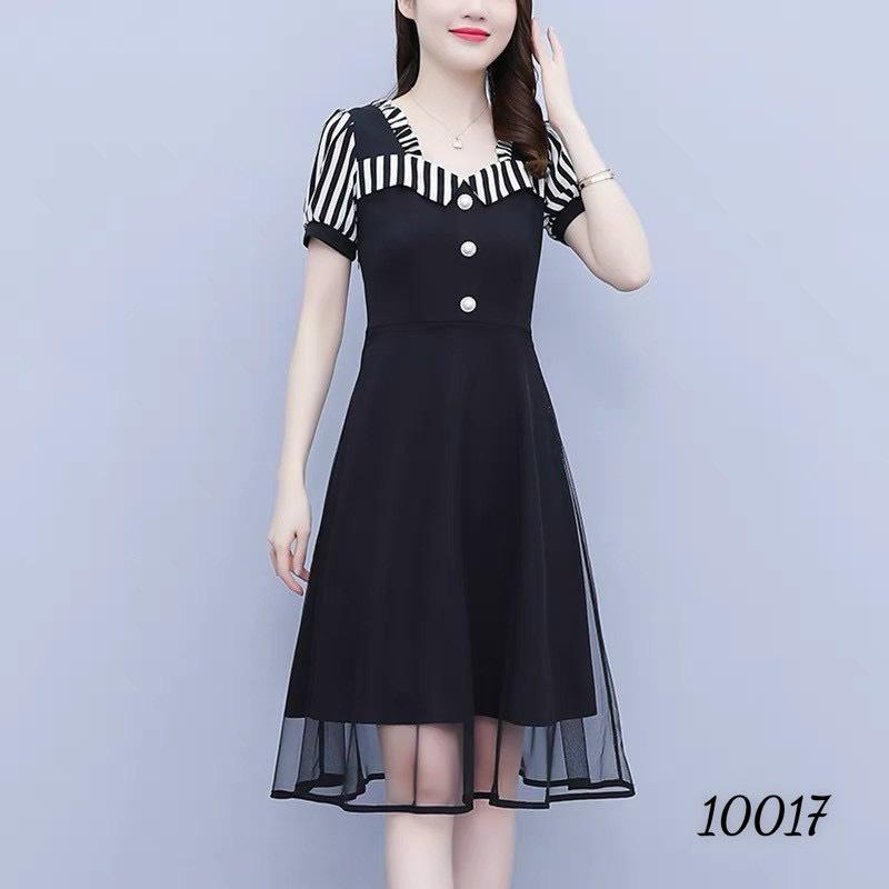 Đầm suông phối lưới sang chảnh - thời trang nữ duyên dáng công sở cho các chị em
