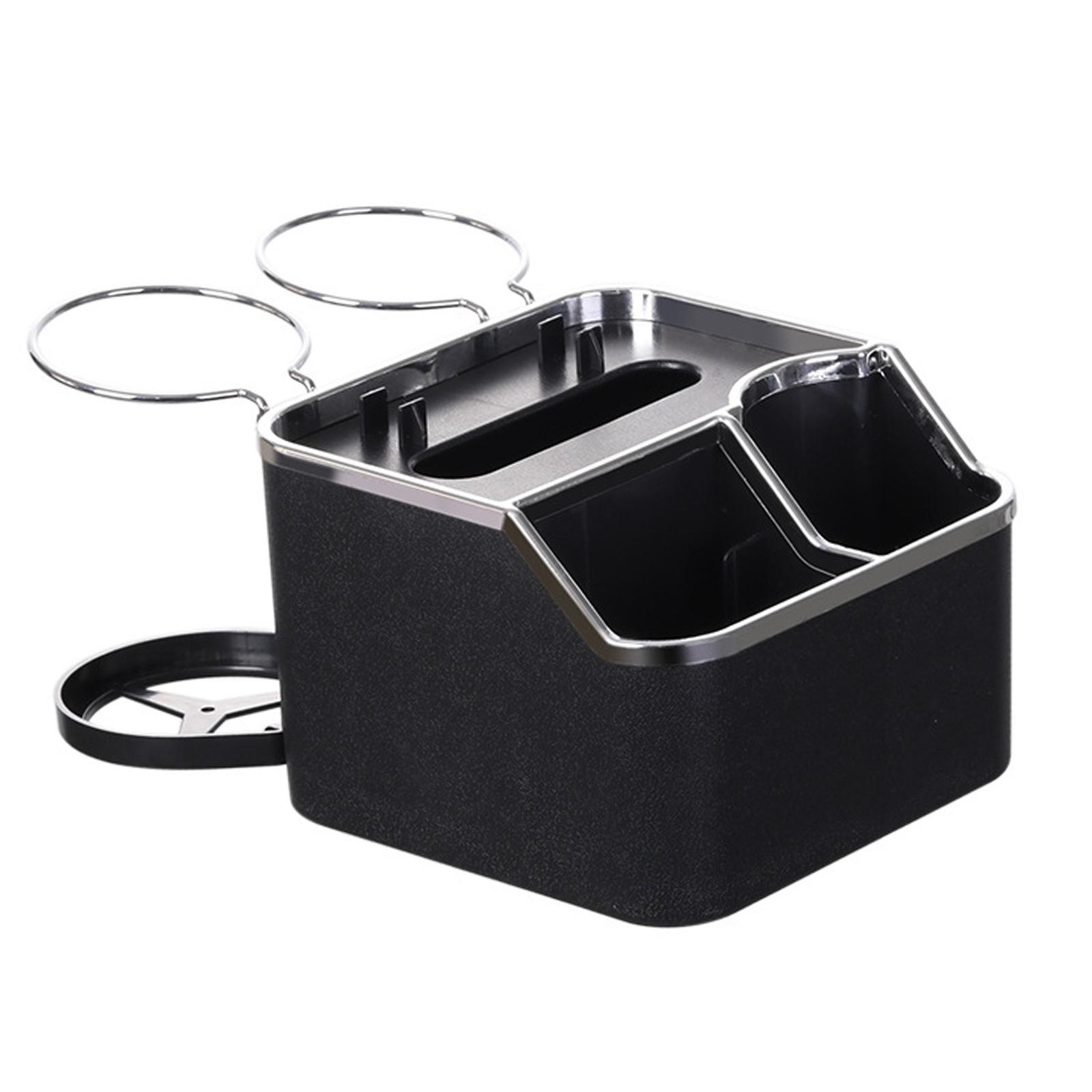 Car Armrest Storage Box Foldable Cup Holder for Coffee Cups Cellphones