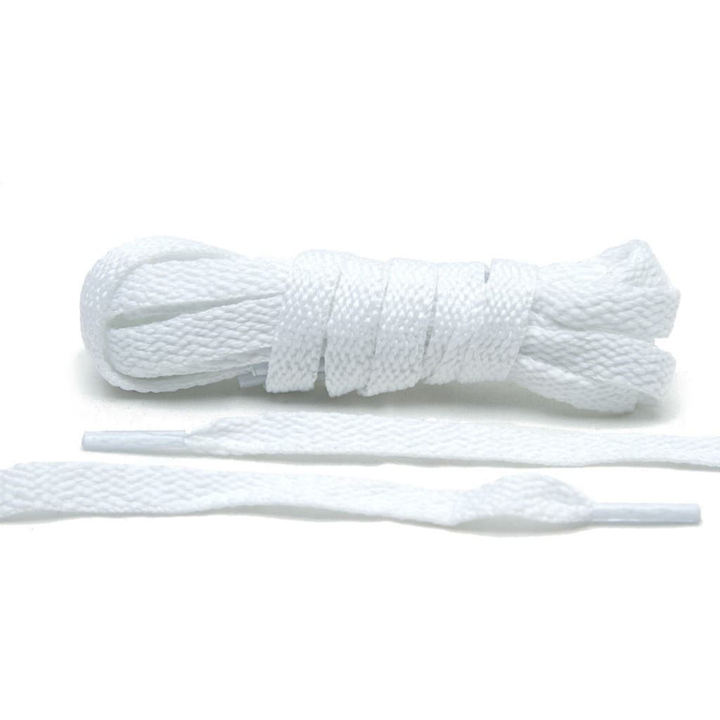 1 CẶP DÂY GIÀY 100CM - DÂY BUỘC GIÀY BẢNG DẸP MÀU TRẮNG LÀM TỪ SỢI BÔNG CAO CẤP