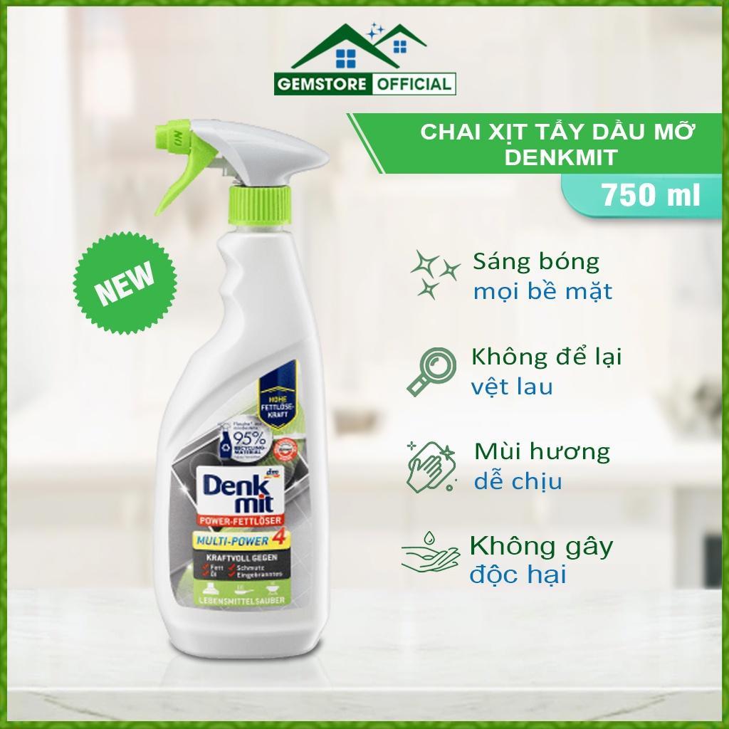 Chai Xịt Tẩy Rửa Dầu Mỡ Denkmit, Dung Dịch Tẩy Rửa Nhà Bếp Đa Năng, Dung Tích 750ml - Nhập Đức