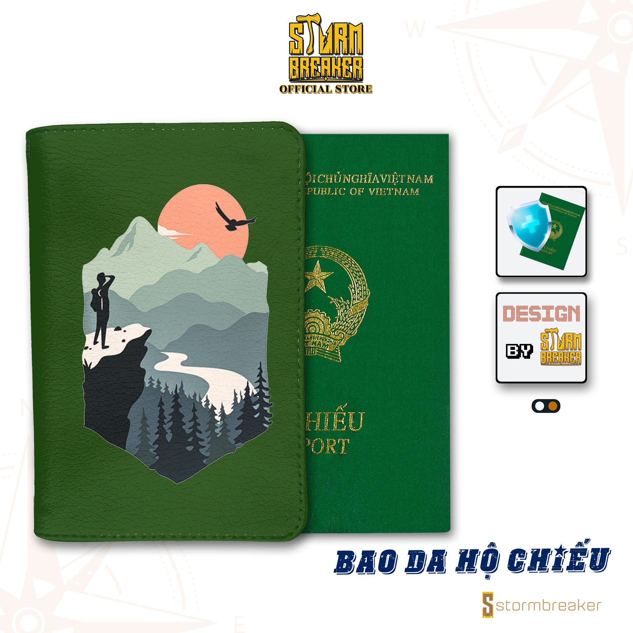 Ví Passport Du Lịch TREKKING - Bao Da Hộ Chiếu STormbreaker Siêu Dễ Thương - Passport Cover Holder SAY YES ADVENTURE - Thiết Kế Đơn Giản - Tinh Tế - Hình Ảnh Sắc Nét - ATPP118