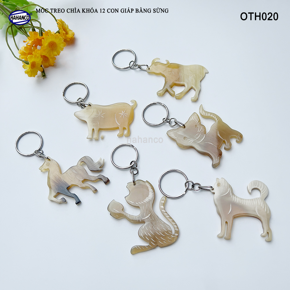 Móc treo chìa khóa 12 con giáp bằng sừng (OTH020) Độc Lạ - Đẹp mắt