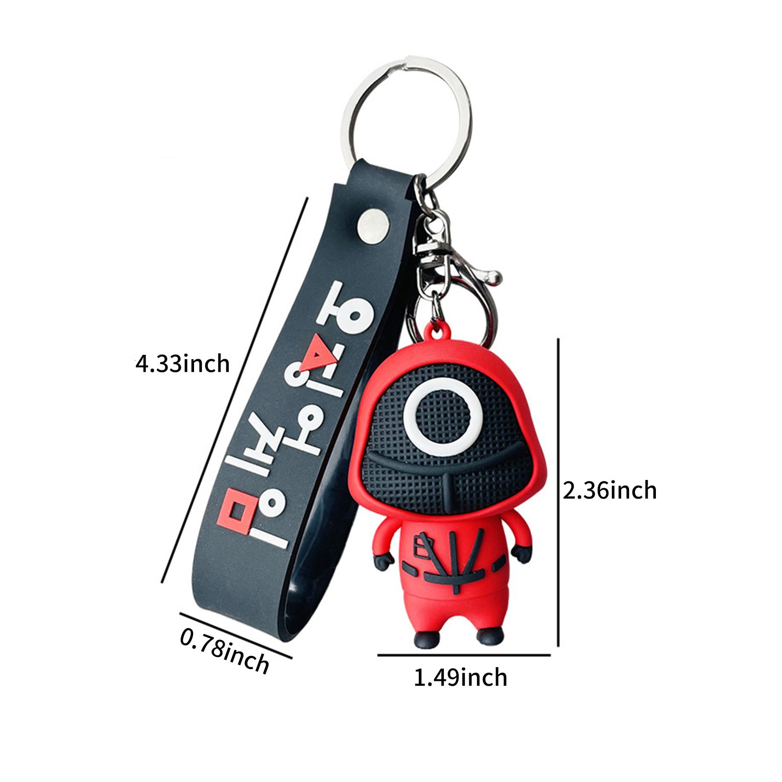 Squid Game Keychain Korean TV Character Pendant Metal Keychain Christmas Ornament Key Ring for DIY Art Craft Making