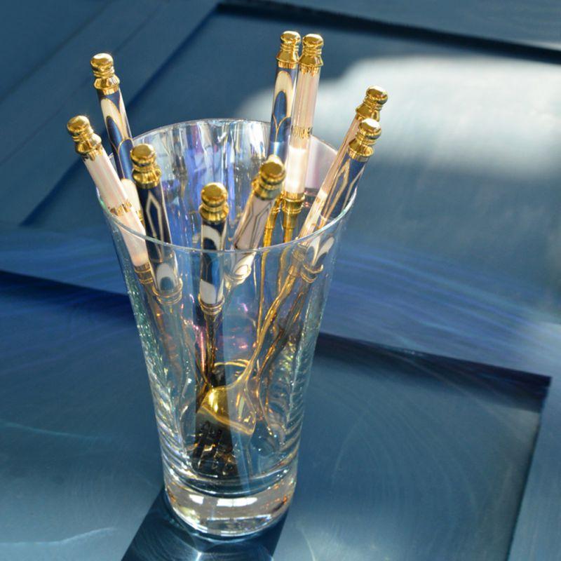 Vàng Chén Ăn Bộ Gốm Tay Cầm Thép Không Gỉ Kiềng Bạc Phẳng Bằng Dao Muỗng Nĩa Dao Kéo Nhà Đồ Dùng Nhà Bếp 3 Cái/bộ