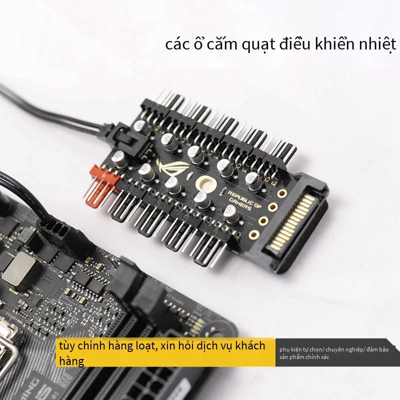 Bo mạch chủ phong cách mới nhất 4Pin/kim PWM HUB HUB điều khiển nhiệt độ máy tính bảng điều khiển tốc độ khung gầm quạt 4 dây trung tâm