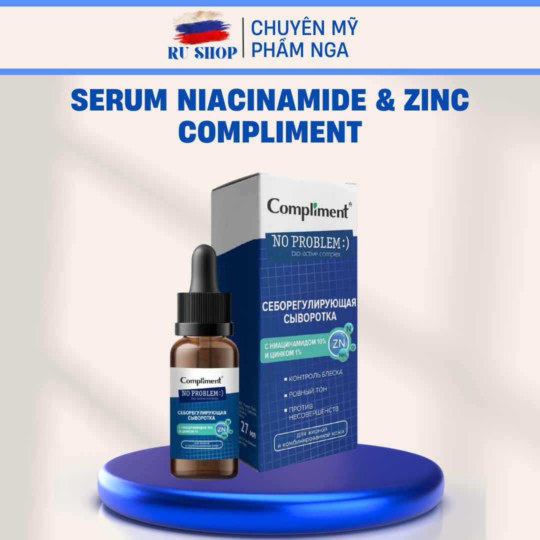 Serum Niacinamide & ZinC Compliment Tinh Chất Dưỡng Cấp Ẩm Trắng Da Giảm Mụn Mờ Thâm