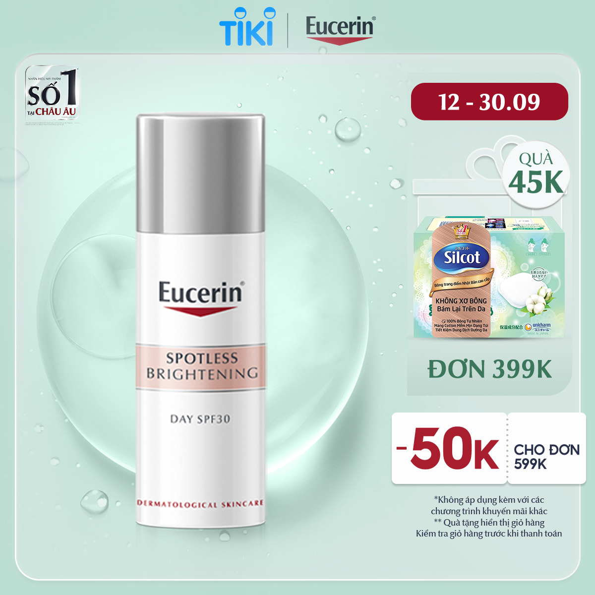 Kem dưỡng ngày giảm thâm nám &amp; sáng da Eucerin Spotless Brightening SPF30 50ml