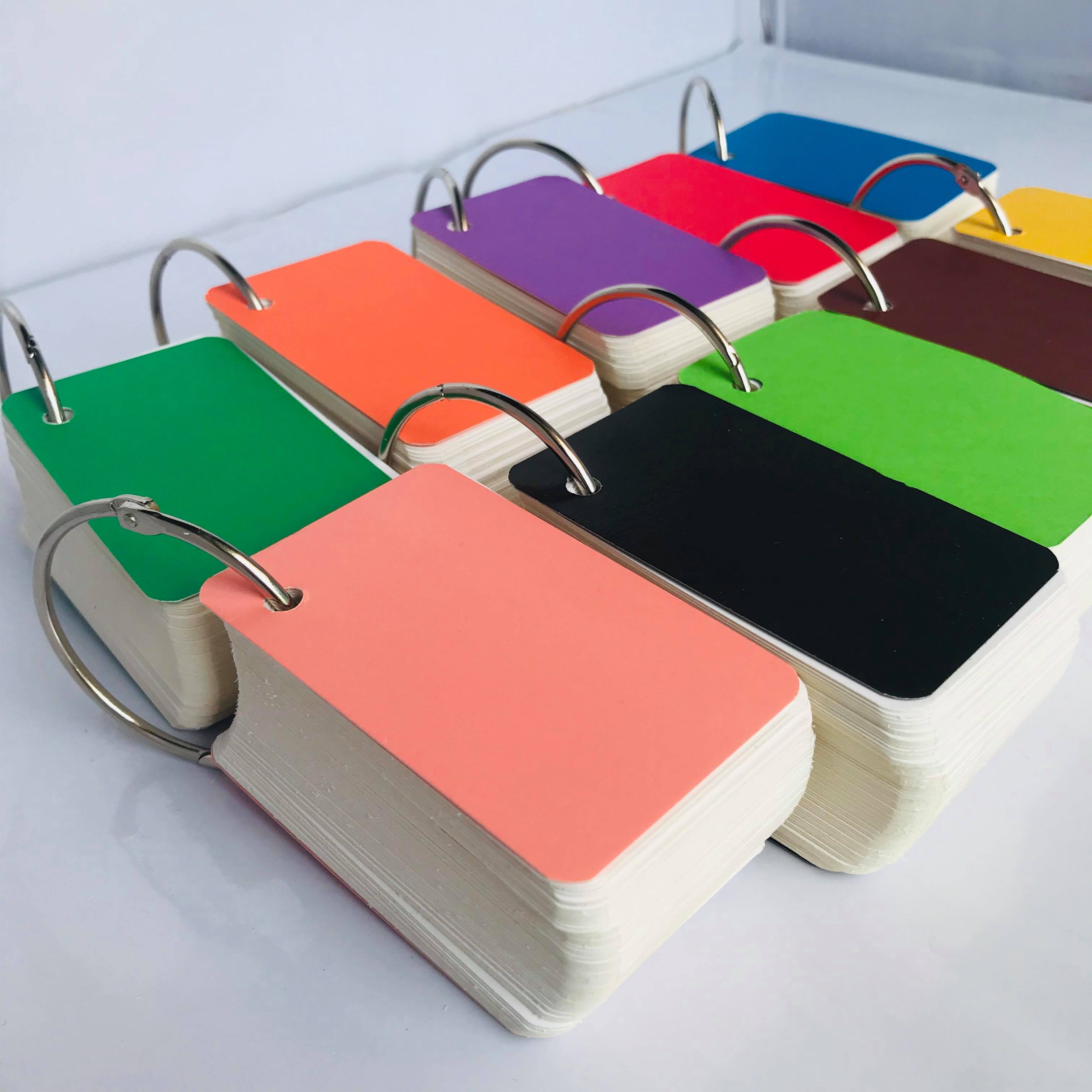 combo 5 bộ flashcard trắng ivory cao cấp 5x8cm TẶNG BÚT LÔNG DẦU CHUYEN VIẾT FLASHCARD, định lượng 350gsm  siêu dày bo góc siêu đẹp , Bộ Thẻ Ghi Nhớ 500 thẻ học từ vựng Anh Nhật Hàn Trung Đức Pháp bo góc siêu đẹp tặng kèm khoen + BÌA CỨNG 3D