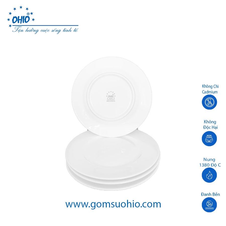 Đĩa Nông 27cm Sứ Trắng OHIO