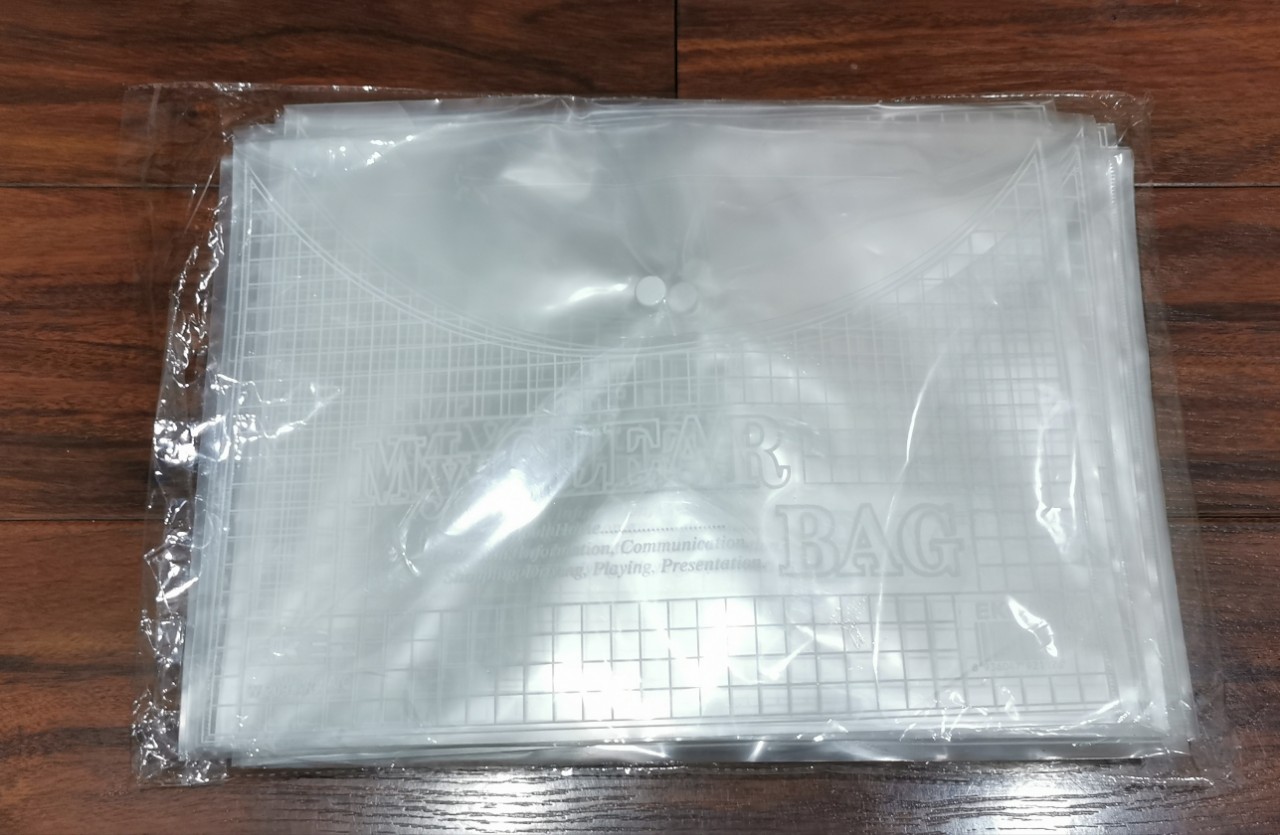 Bộ 12 túi cúc đựng tài liệu Clear Bag EKE loại mỏng mã EKE_03