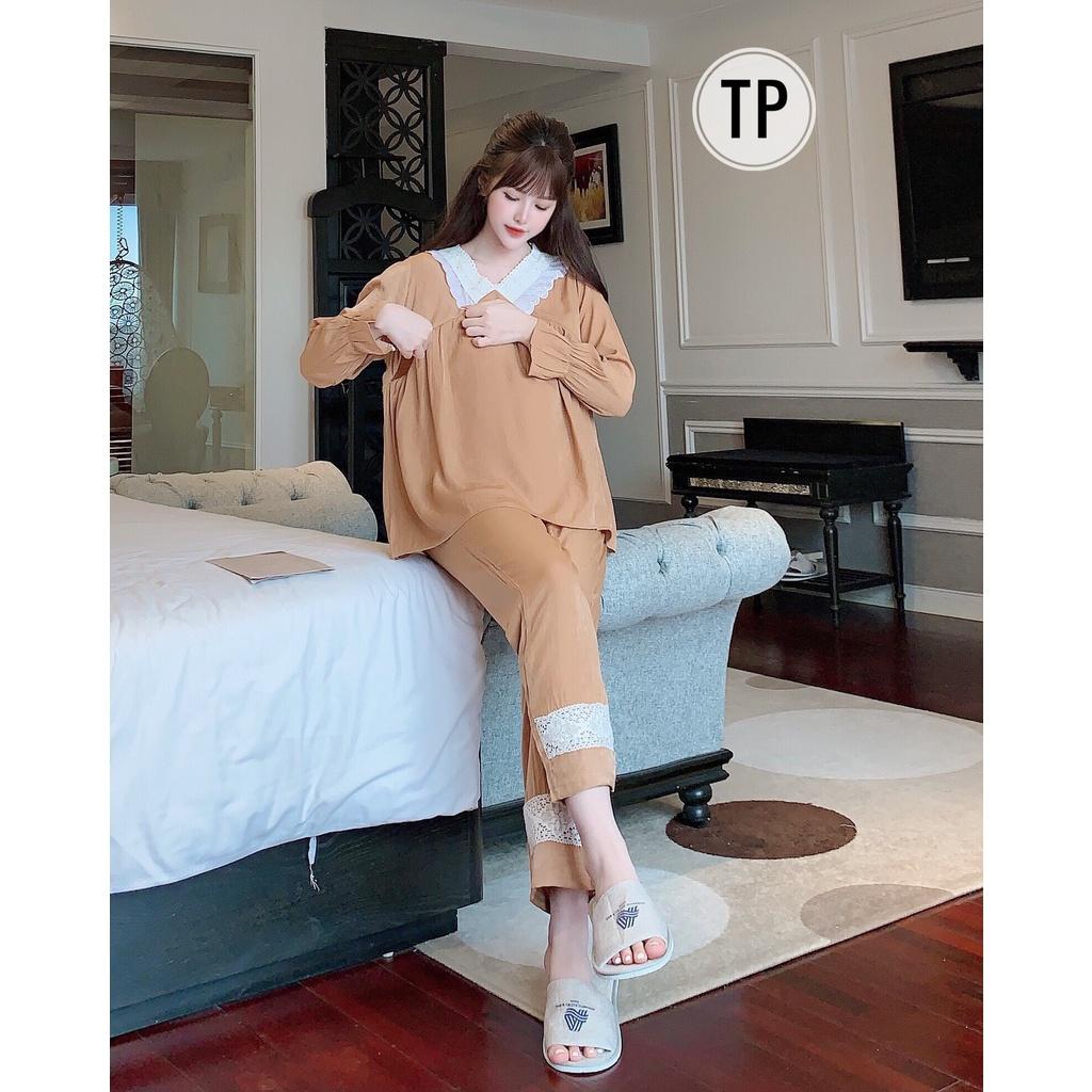 Bộ bầu dài chất đũi mát mặc bầu và sau sinh freesize từ 40-67kg