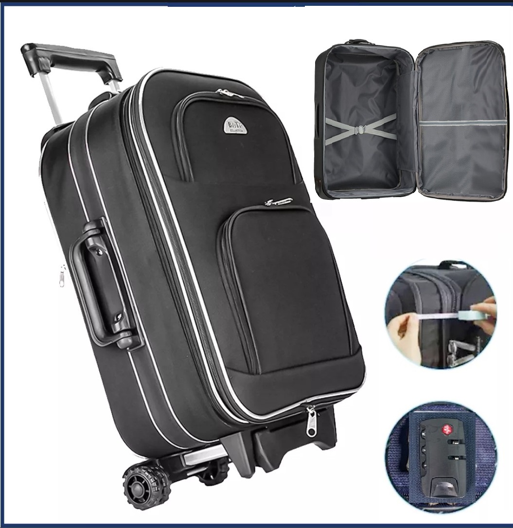 Vali Du Lịch Kéo Tay BI& TI Màu Đen 20 và 24 Inch