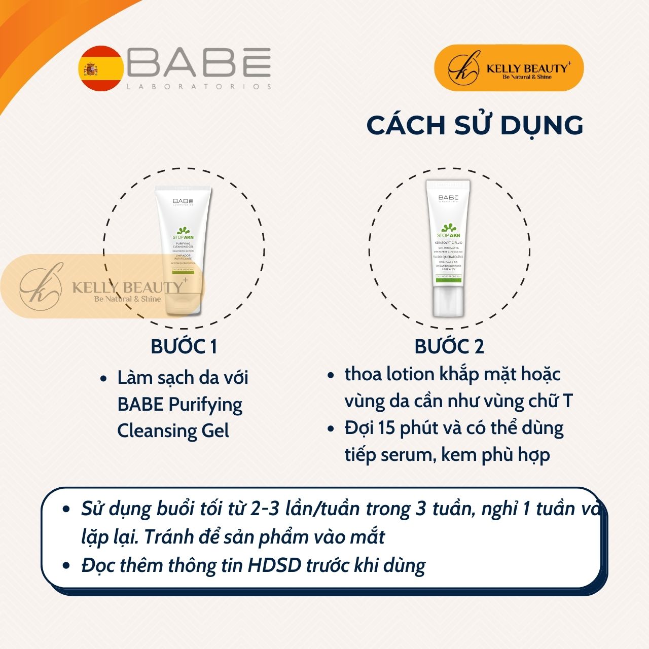 Tẩy Tế Bào Chết Chuyên Sâu BABE STOP AKN Keratolytic Fluid - Giảm Mụn, Kiềm Dầu, Trẻ Hóa Làn Da - Kelly Beauty