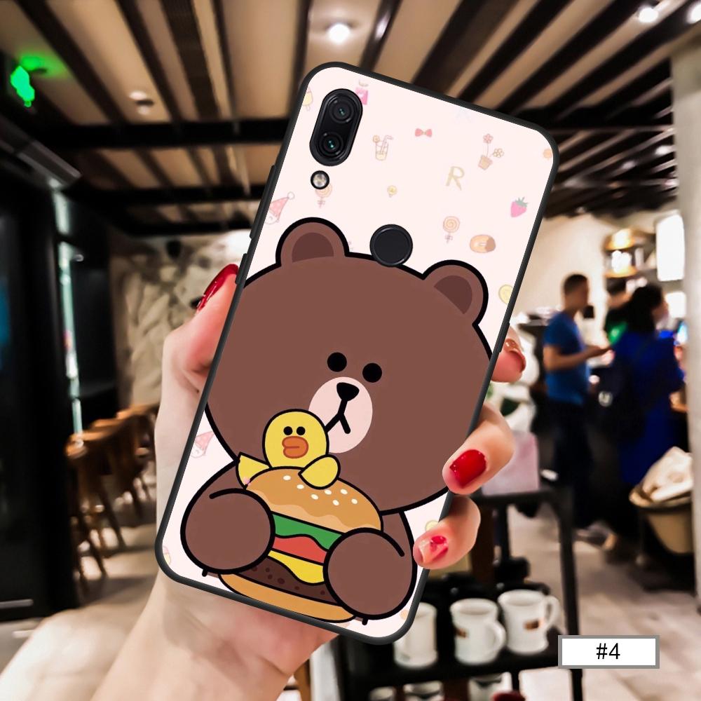 Ốp điện thoại TPU dẻo hình gấu Brown giáng sinh cho Xiaomi Redmi Note 7 Note 6 6A 5 5A 5 Plus S2 Note 4X