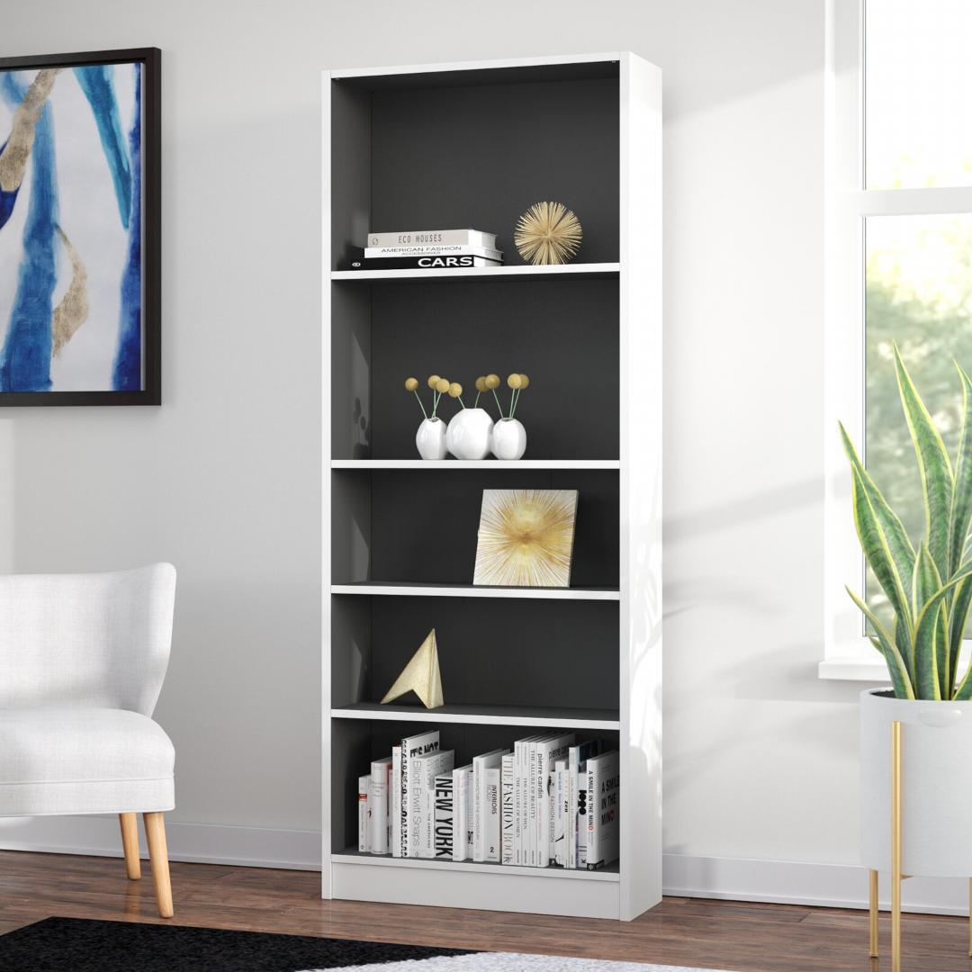 Kệ sách gỗ hiện đại SMLIFE Brie | Gỗ MDF dày 17mm chống ẩm | D75xR35xC180cm